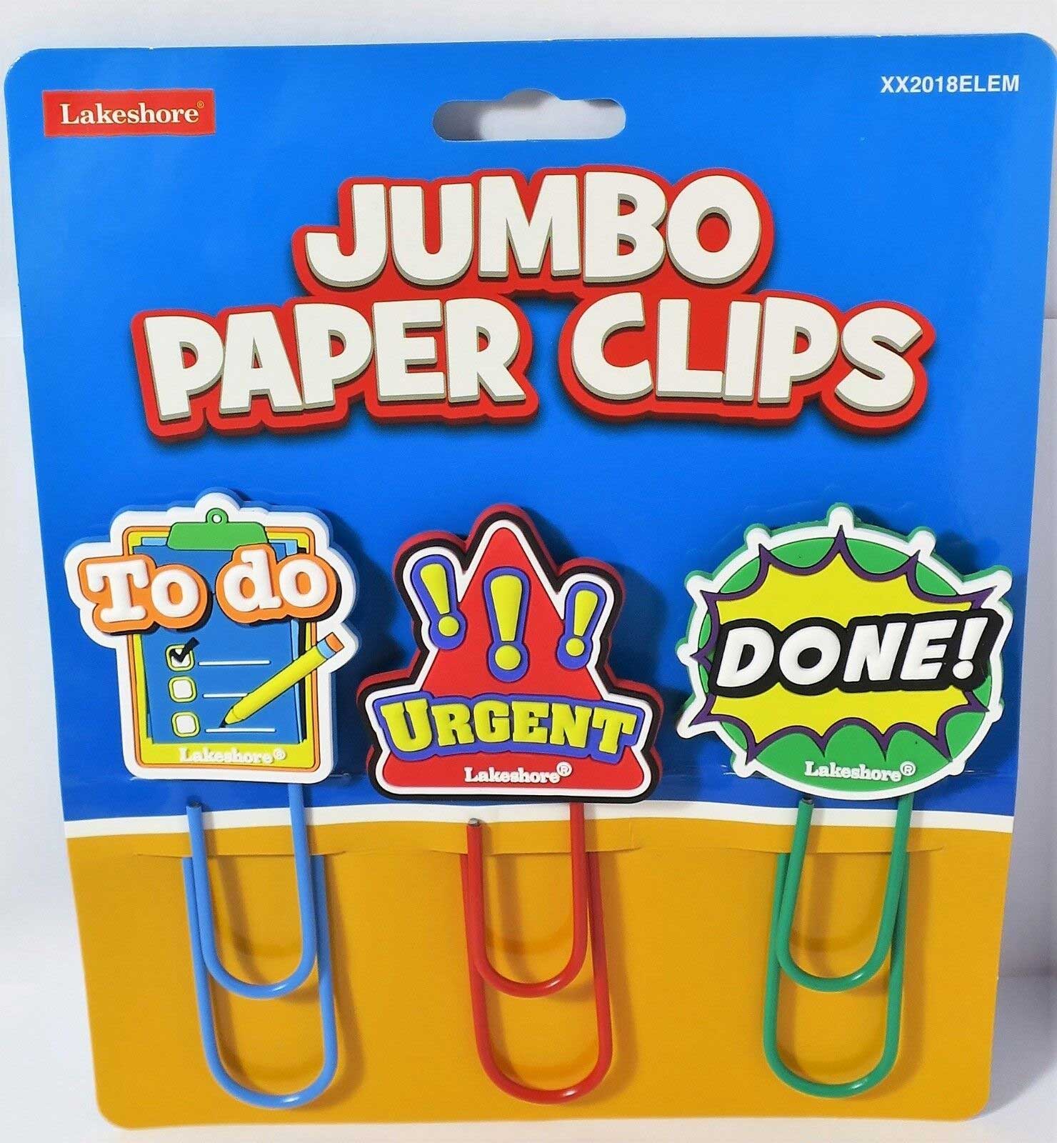 BIG Jumbo Paper Clips Bookmark Learning Home School Supplies Teacher 4.5" long
