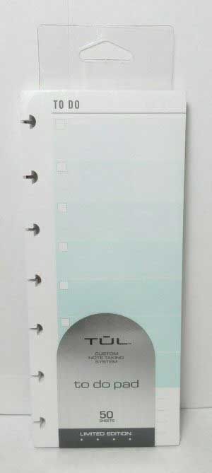 TUL To Do Pad 50 Sheets Mint Custom Note-Taking System Limited Edition