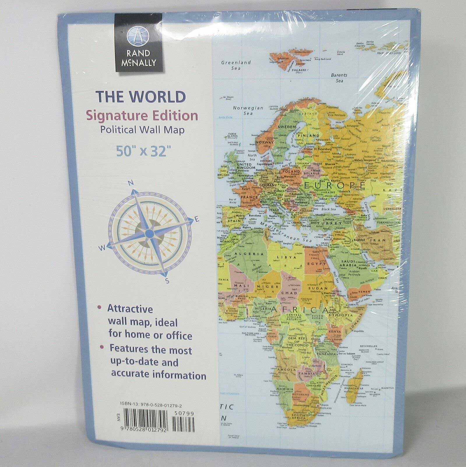 Rand McNally Signature Political Color Wall Map of the World 50"x32" - Image 2