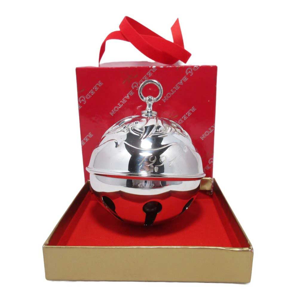 1991 Holly Bell by Reed & Barton Silver Plated Christmas Ornament