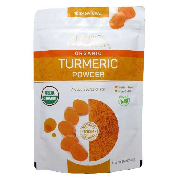 organic turmeric root powder 100% curcuma nature's goodness 8oz india