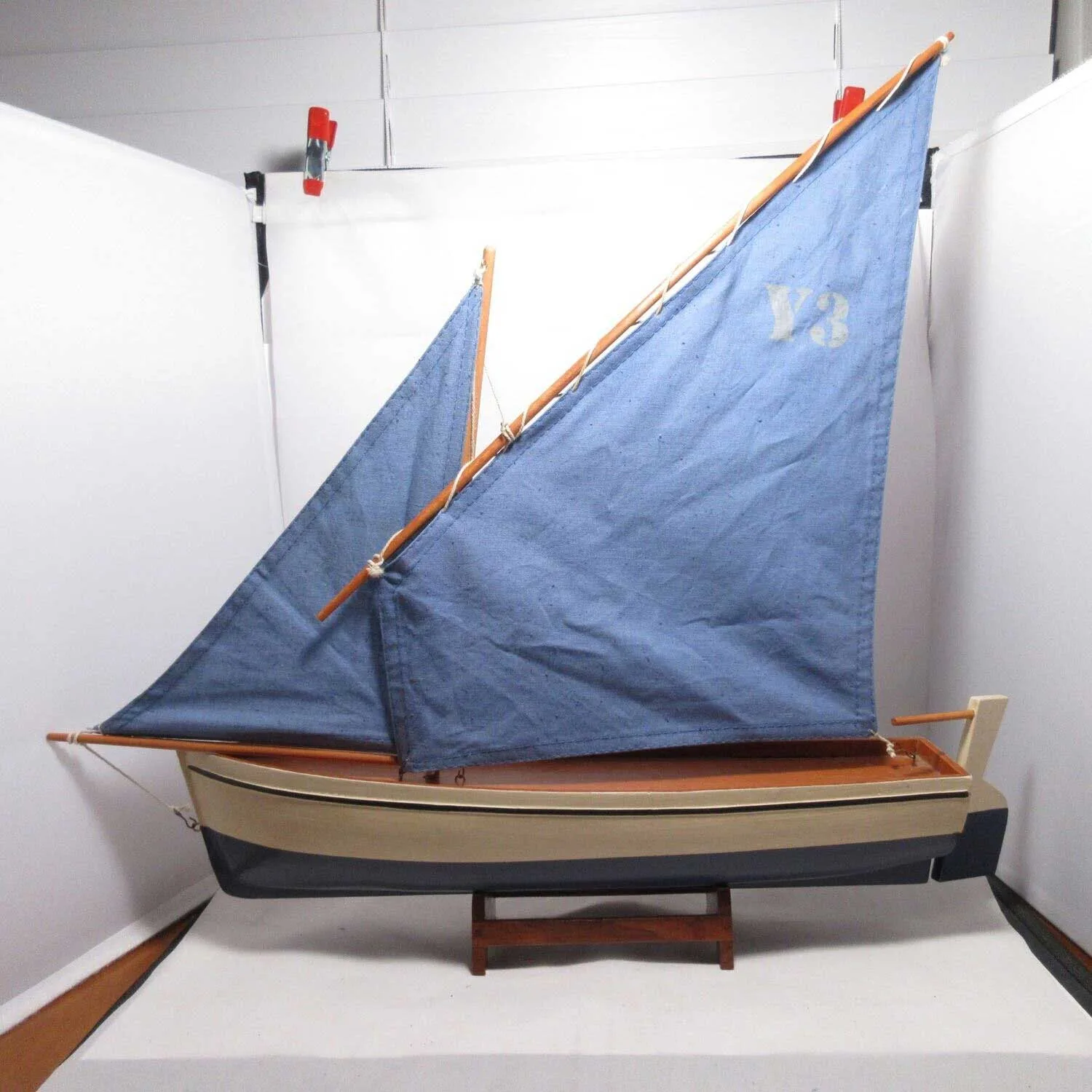 Authentic Models Y3 Madeira Decorative Yacht Sail Boat Crate Barrel Discontinued - Image 4