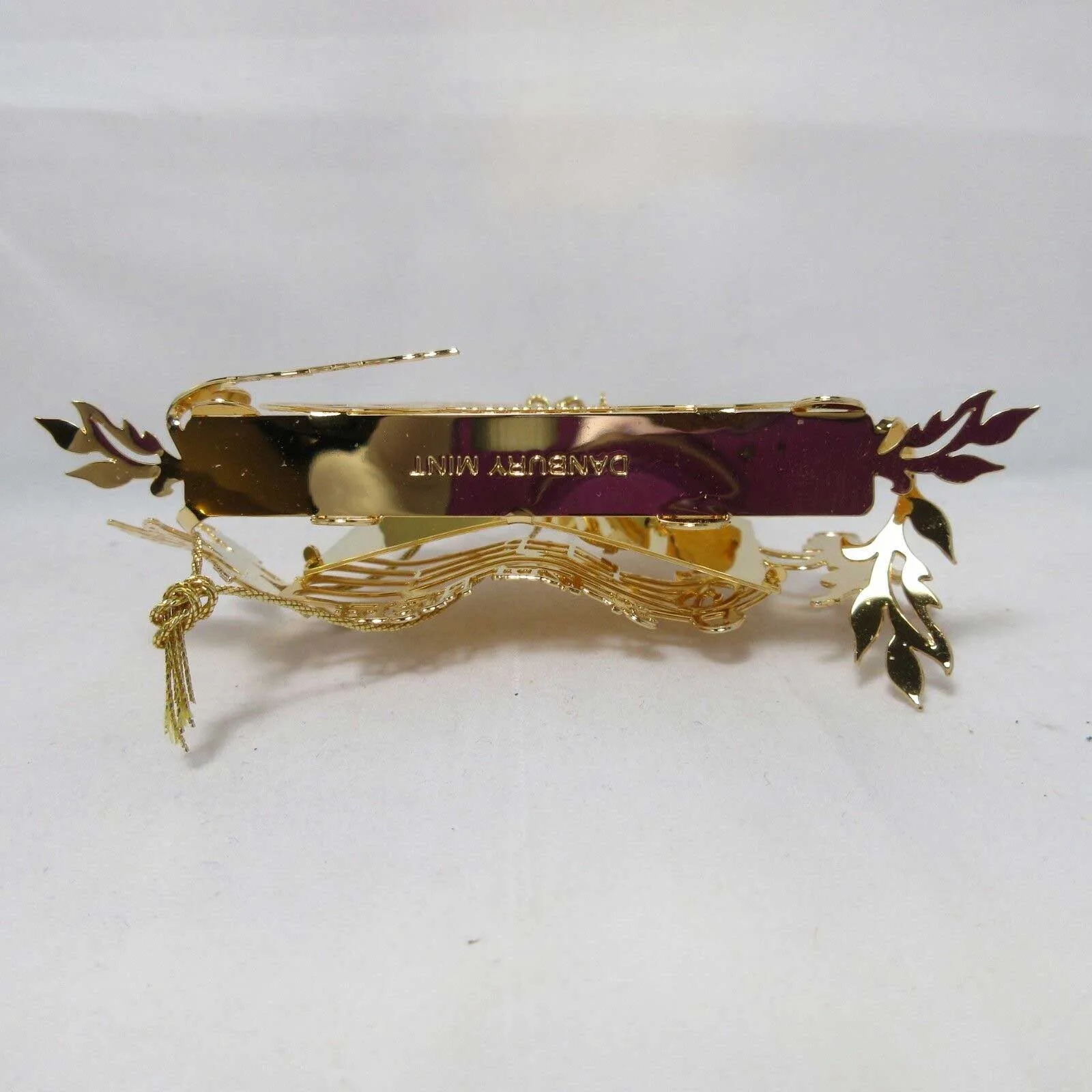 2008 Silent Night Danbury Mint Christmas Ornament 23k Gold Plated - Image 3