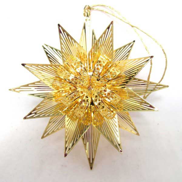 2007 annual star bright danbury mint christmas ornament gold plated collection