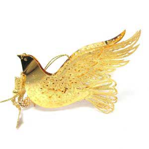 2007 Christmas Dove Danbury Mint Christmas Ornament Gold Plated Collection