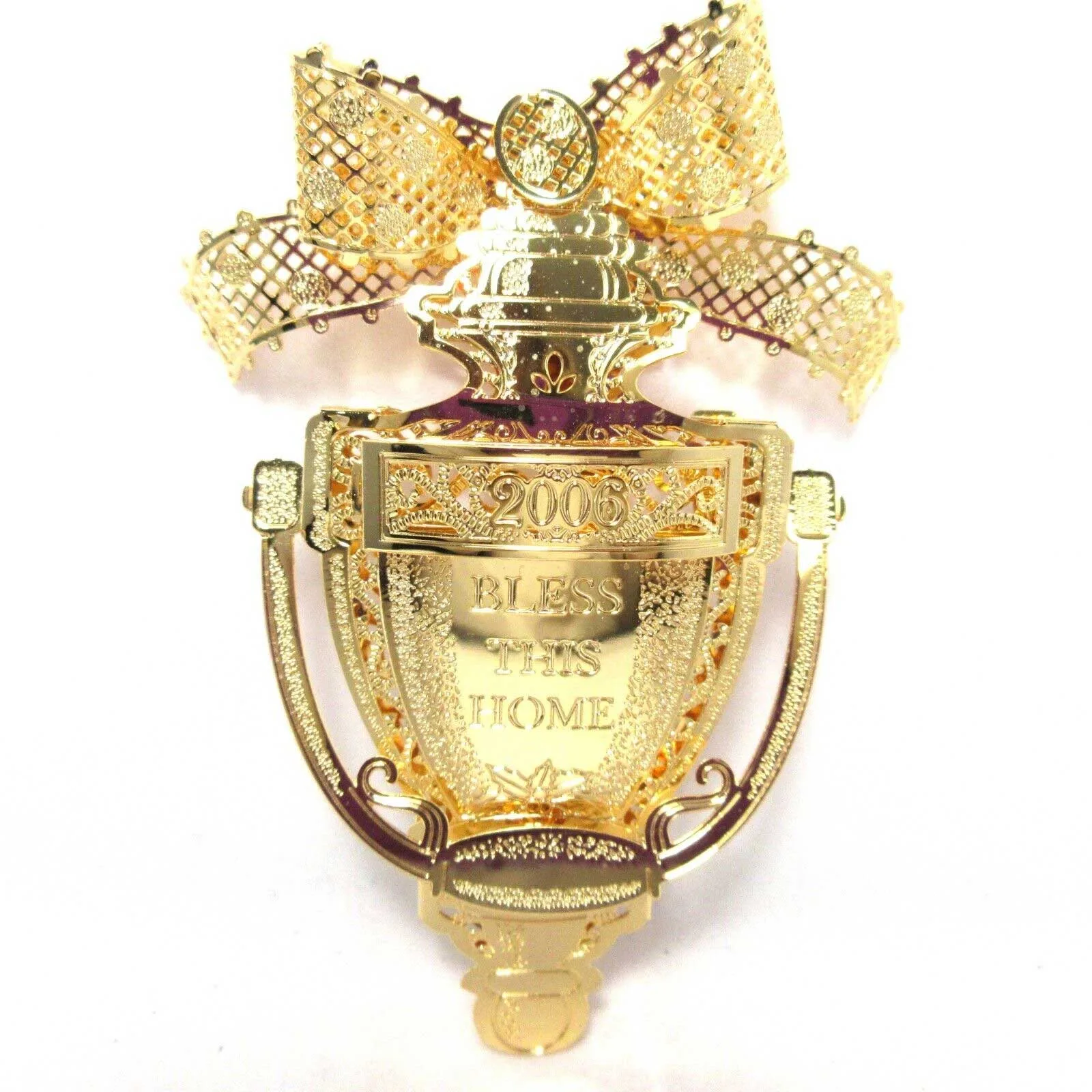 2006 Bless This Home Danbury Mint Christmas Ornament Gold Plated Collection
