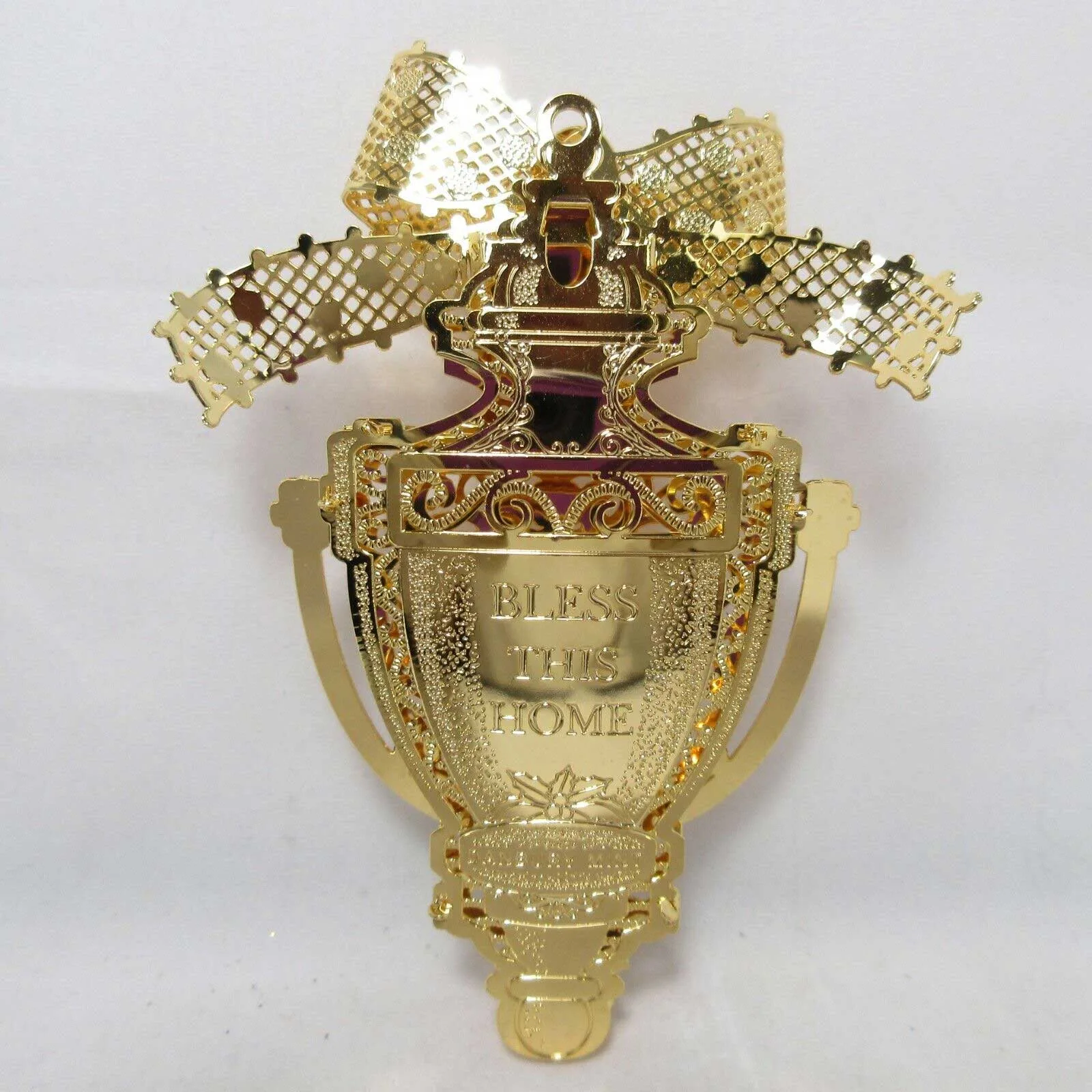 2006 Bless This Home Danbury Mint Christmas Ornament Gold Plated Collection - Image 2