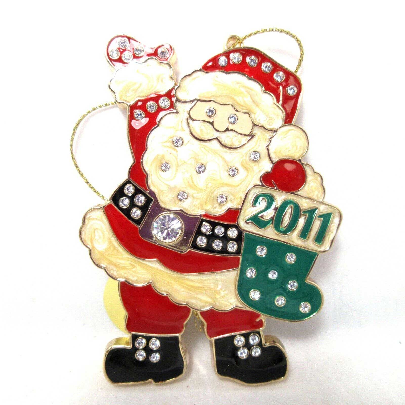 2011 Santa Danbury Mint Annual Christmas Ornament Swarovski Crystals