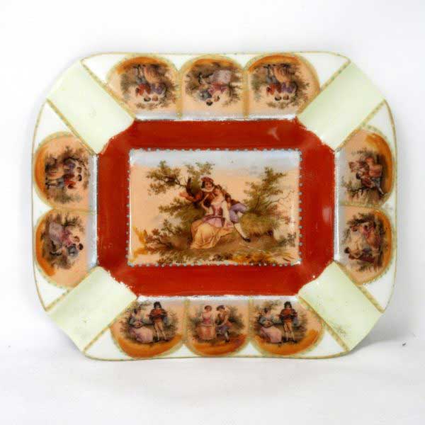 vintage victoria czechoslovakia ceramic ashtray courting couples
