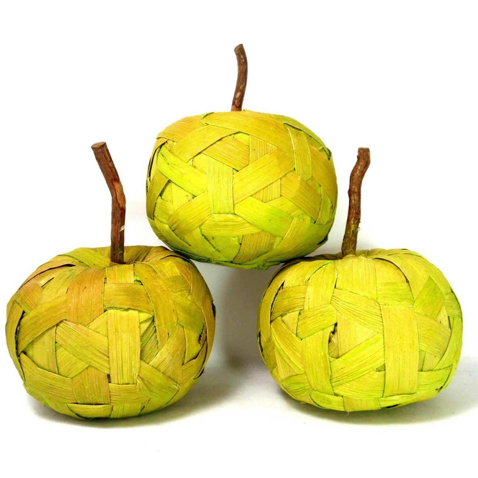3 Hand Made 5" Apple Fruit Décor Table Decoration Rustic Farm