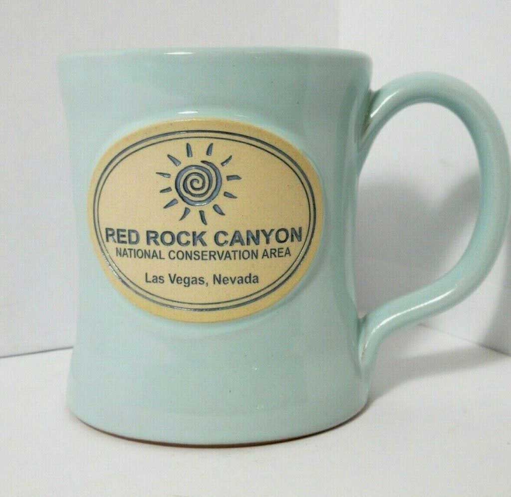 Red Rock Canyon John Deneen Pottery Mug Light Blue 2018