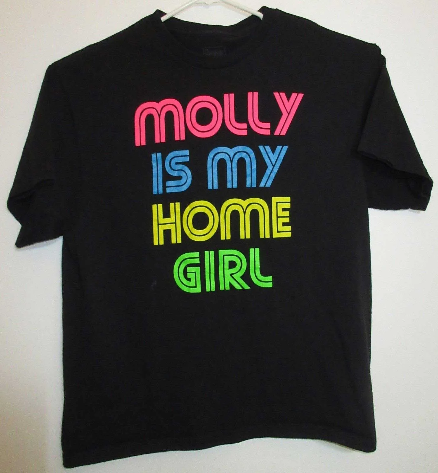 Molly is My Home Girl Neon Black T-Shirt EDC Raver Shirt Rave Gear Men XL