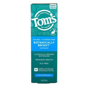 Tom's of Maine Botanically Bright Toothpaste, Fluoride-Free, Peppermint
