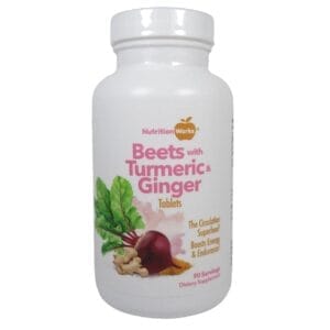 Nutrition Works Beets with Turmeric & Ginger 300mg Circulation Superfood 90 Tabs