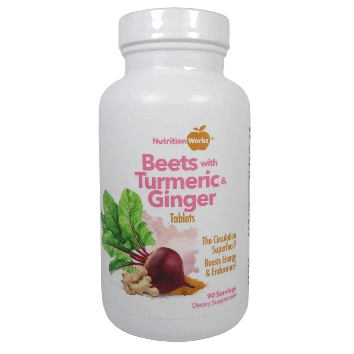 Nutrition Works Beets with Turmeric & Ginger 300mg Circulation Superfood 90 Tabs