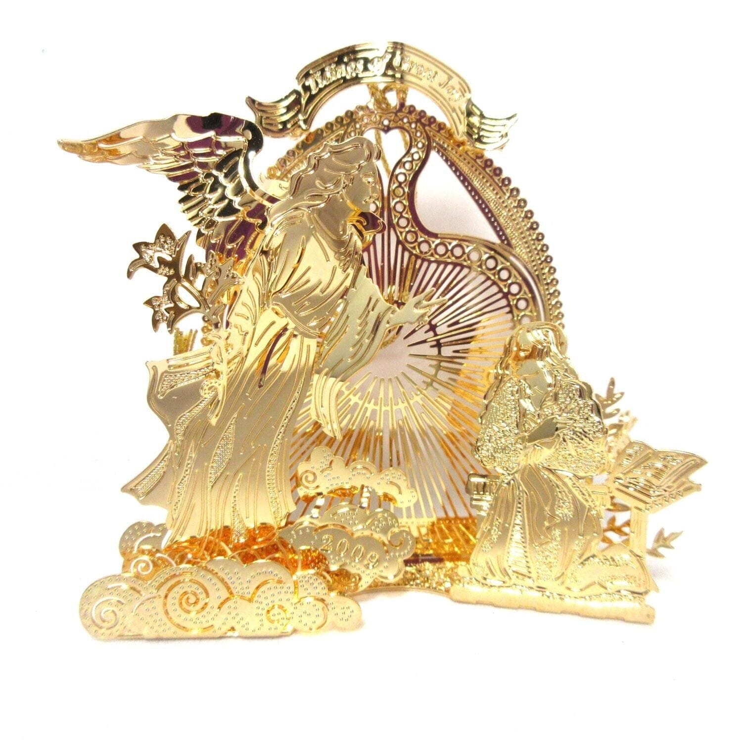 2009 The Annunciation Danbury Mint Christmas Ornament 23k Gold Plated