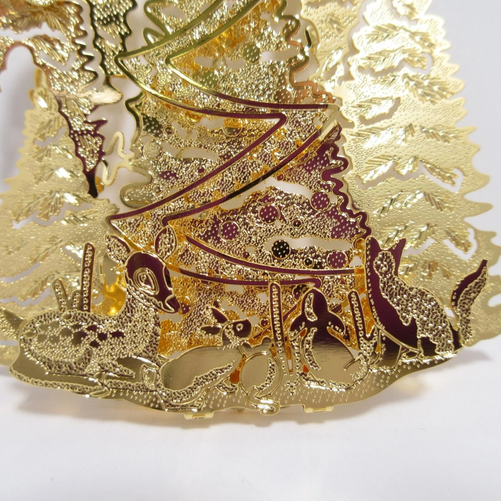 2012 Woodland Christmas Tree Danbury Mint Christmas Ornament 23k Gold Plated - Image 2