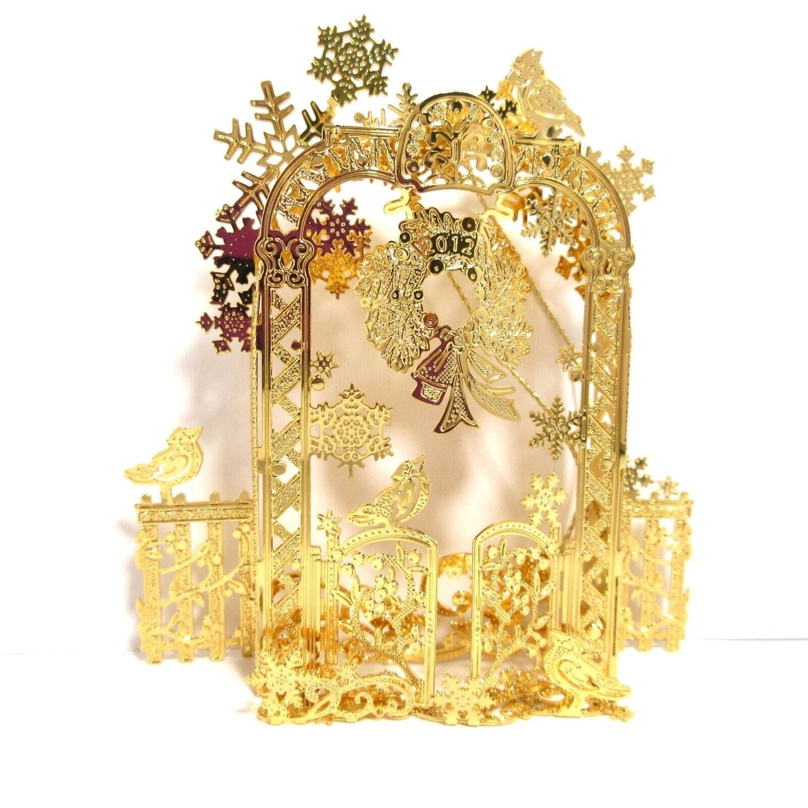 2012 Garden Arbor Danbury Mint Christmas Ornament 23k Gold Plated