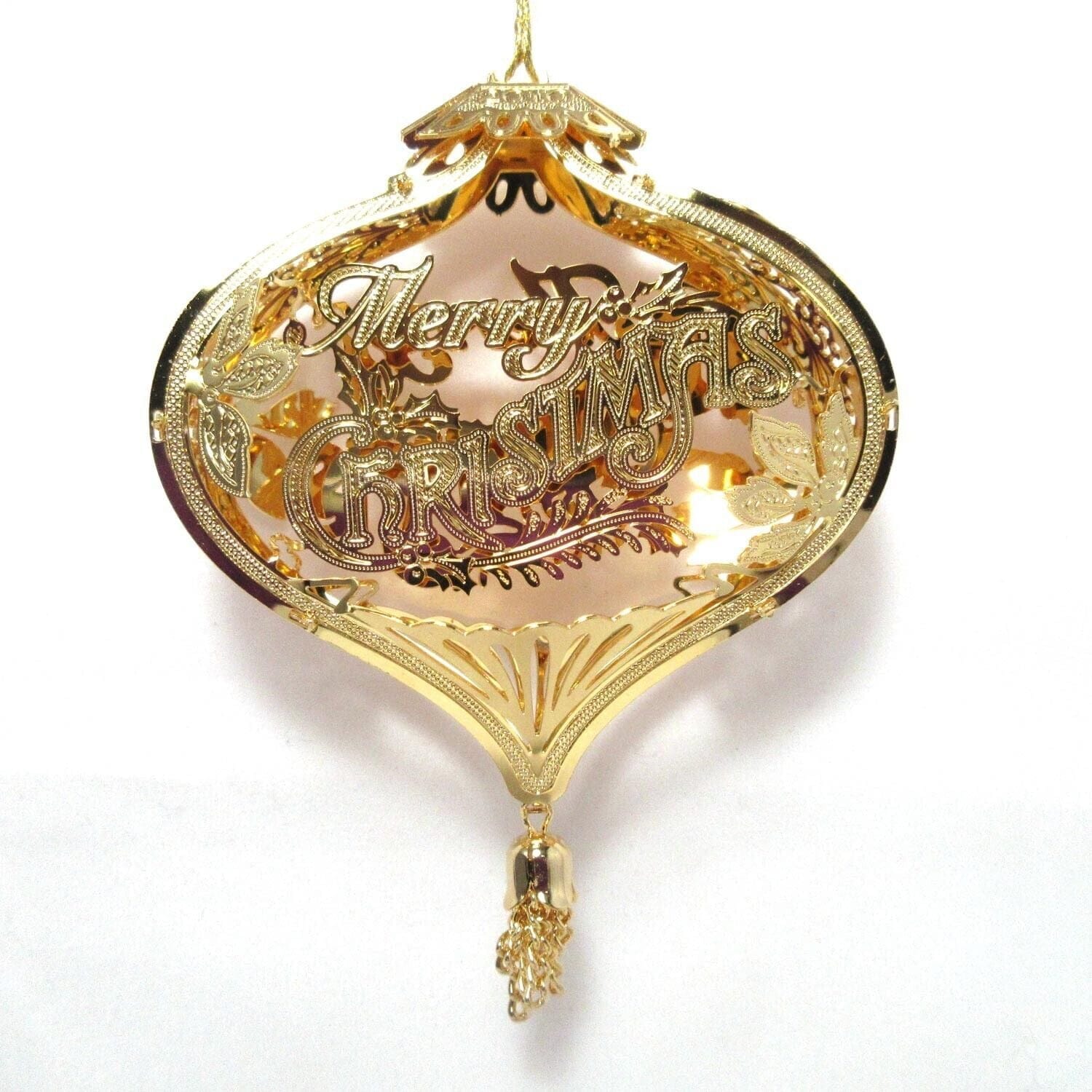 2010 Merry Christmas Danbury Mint Christmas Ornament 23k Gold Plated